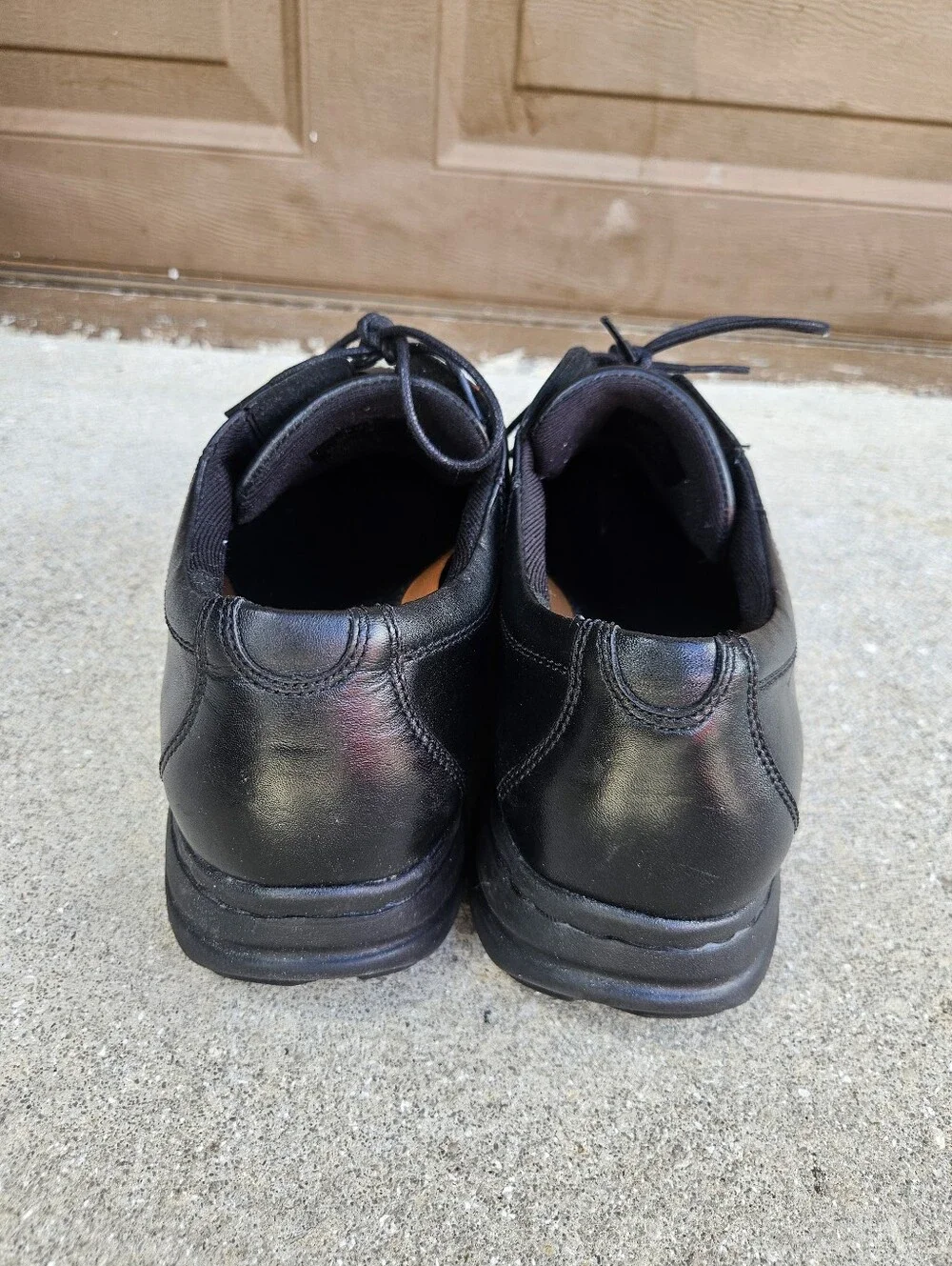 Dunham by New Balance Men's Bryce Oxford Black Dress Shoes Lace-Up Leather Used